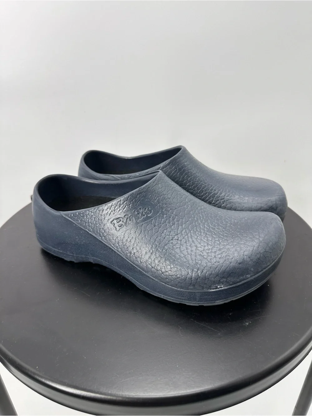 Navy Blue Professional Birkenstock Birki Clogs with Michigan Logo on Back
